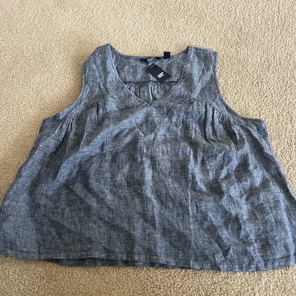 Lands' End Women's Chambray Tank Top - Picture 1 of 4